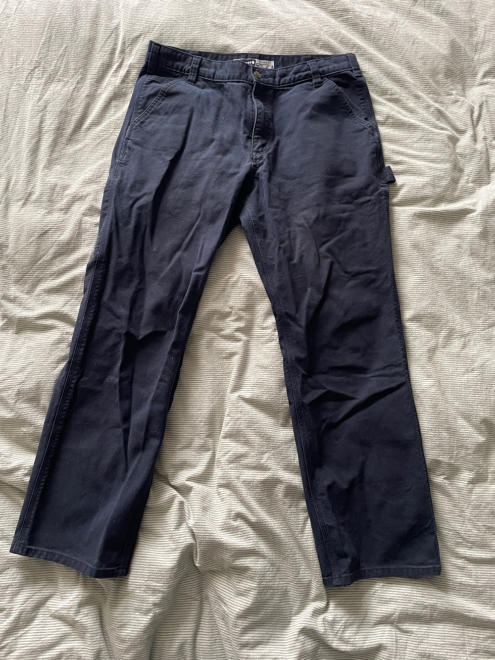 Carhartt Dark Navy Utility Work Pants with Back Patch